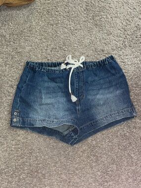 Roxy Blue Denim Drawstring Jean Shorts